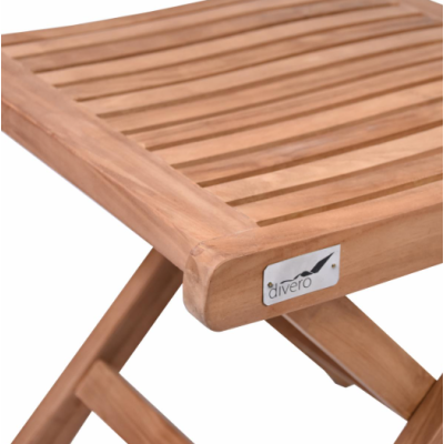 Skladacia stolička z teakového dreva prírodný dizajn 43 cm