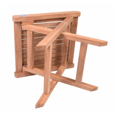 Skladacia stolička z teakového dreva prírodný dizajn 43 cm