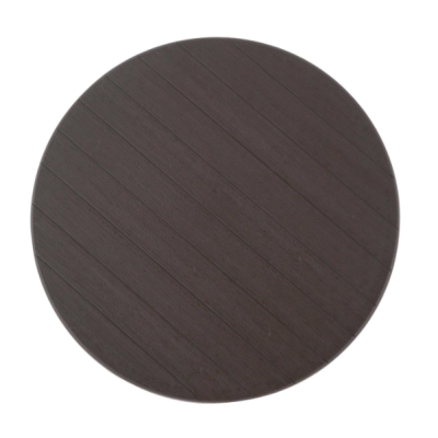 Okrúhly bistro stôl 80 cm – hnedý, oceľ a plast