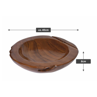 Dekoratívna misa z teakového dreva Ø 40 cm, hnedá