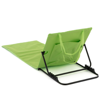 Polstrovaná plážová podložka s operadlom, zelená,skladateľne