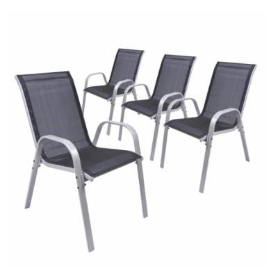 Stohovateľné záhradné stoličky, sada 4 ks
