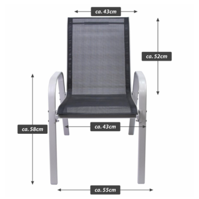 Stohovateľné záhradné stoličky, sada 4 ks