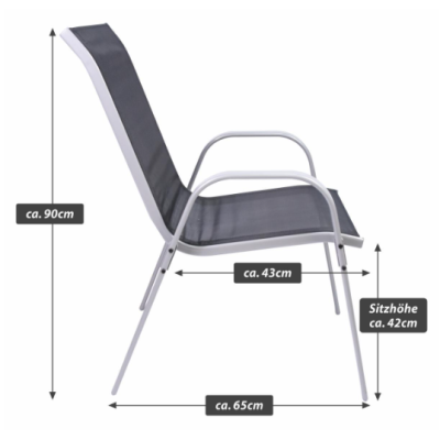 Stohovateľné záhradné stoličky, sada 4 ks
