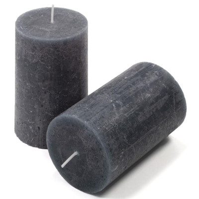 Antracitová parafínová sviečka, rustikálna, 11,5 cm, 40 hod