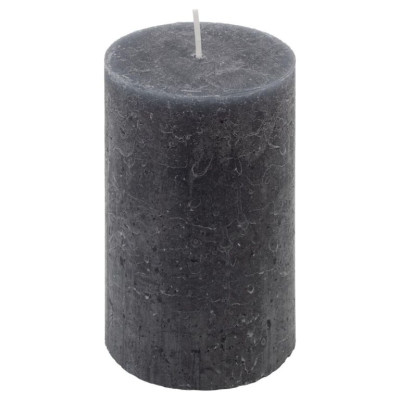 Antracitová parafínová sviečka, rustikálna, 11,5 cm, 40 hod