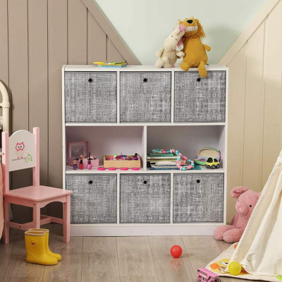 Sada 6 úložných boxov 30×30×30 cm, sivá melange