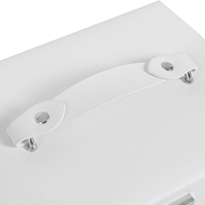 Šperkovnica so zrkadlom, uzamykacia, 3 poschodia, biela