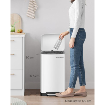 Kuchynský odpadkový kôš 30 l biely, pedál, tiché zatváranie