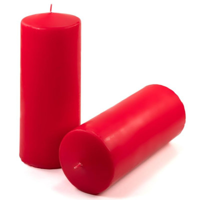 Sada stĺpových sviečok, 25 cm, Ø10 cm, červená, 2 ks