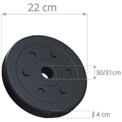 ScSPORTS činkový set, plast, 20 kg