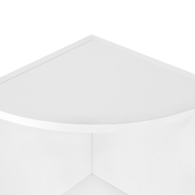 Biela rohová polica, 4 police, 129,5 x 30 x 30 cm