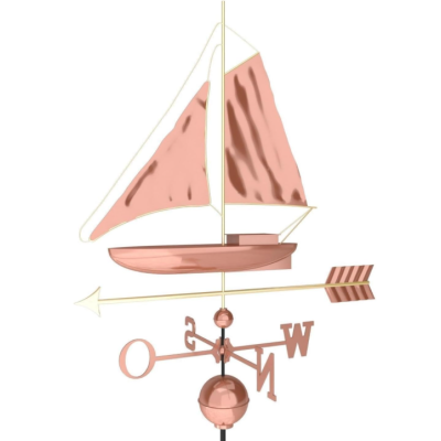 Dekoratívna medená koruhvička plachetnica, 135 cm