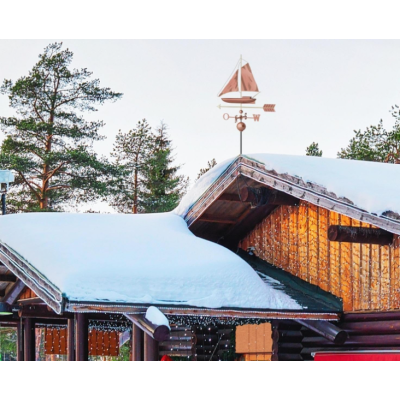 Dekoratívna medená koruhvička plachetnica, 135 cm