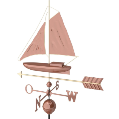 Dekoratívna medená koruhvička plachetnica, 135 cm