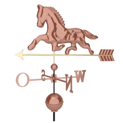 Dekoratívna medená koruhvička kôň, 118 cm