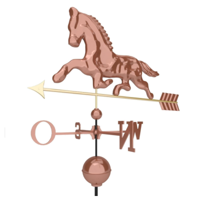 Dekoratívna medená koruhvička kôň, 118 cm