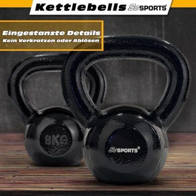 Liatinová kettlebell 8 kg čierna