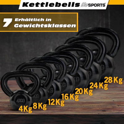 Liatinová kettlebell 8 kg čierna