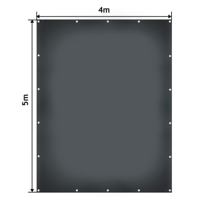 JAGO Plachta 650 g/m², hliníkové očká, antracitová, 4 x 5 m