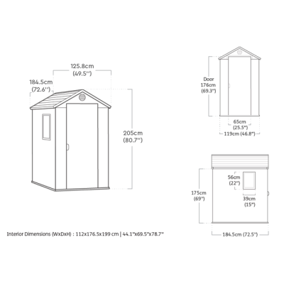Záhradný drevený domček DARWIN - 205 x 126 x 185 cm