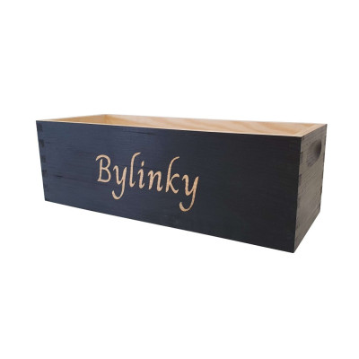 Drevený box na bylinky 34×13×11 cm, čierny, vyrobené ČR