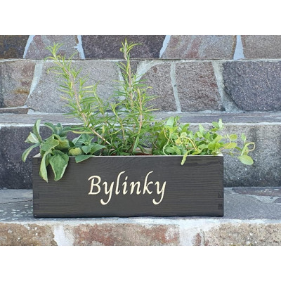Drevený box na bylinky 34×13×11 cm, čierny, vyrobené ČR