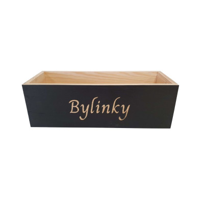 Drevený box na bylinky 34×13×11 cm, čierny, vyrobené ČR