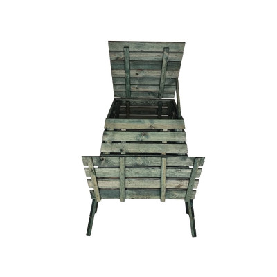 Drevený kompostér 800 L pyramída - česká výroba, zelený