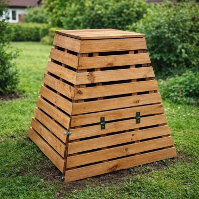 Drevený kompostér pyramída 430 l – česká výroba