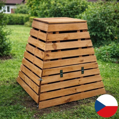 Drevený kompostér pyramída 430 l – česká výroba