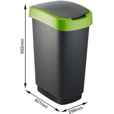 TWIST odpadkový kôš 50 l - strieborný