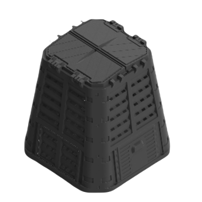 Ekologický kompostér 480 l, odolný plast, s vekom a dvierkam