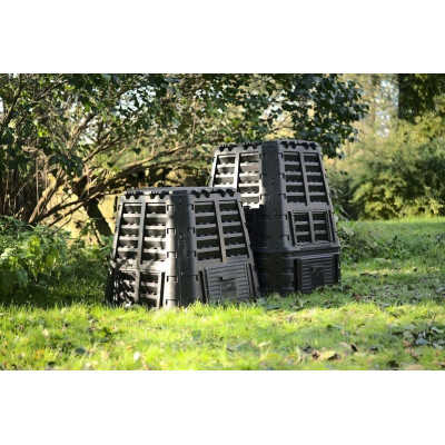 Ekologický kompostér 480 l, odolný plast, s vekom a dvierkam