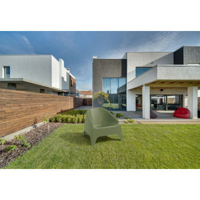 Plastová stolička MATERA, šalviovo zelená