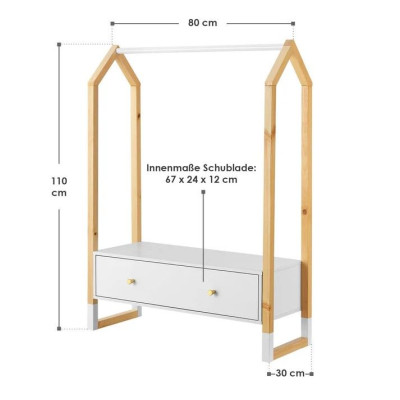 Otvorená skriňa so zásuvkou a policou