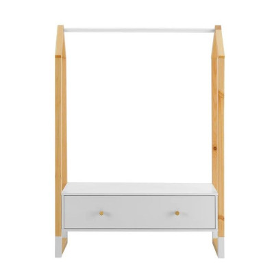 Otvorená skriňa so zásuvkou a policou