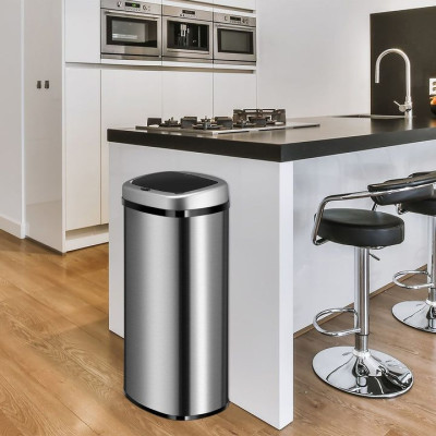 Automatický bezdotykový odpadkový kôš 70 l – strieborný