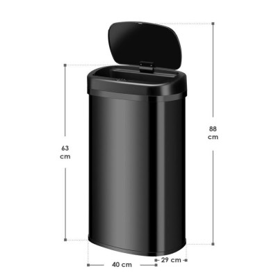 Automatický bezdotykový odpadkový kôš 60 l – čierný