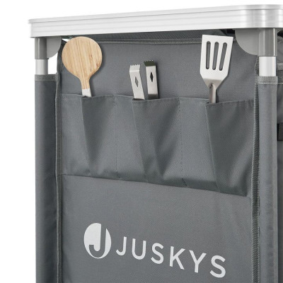 Skladacie kempingové kuchynské príslušenstvo, sivé