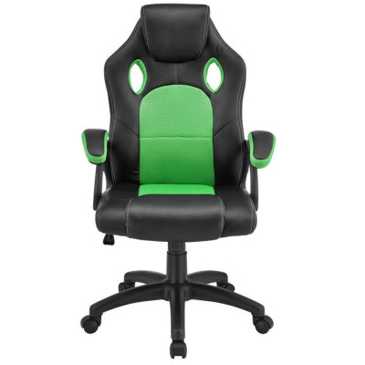 Ergonomická kancelárska stolička, čierna/zelená