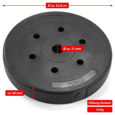 MAXXIVA sada závaží 2 x 10 kg, cement, čierna