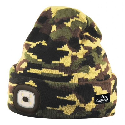 Cattara čiapka ARMY s LED svietidlom, USB nabíjanie
