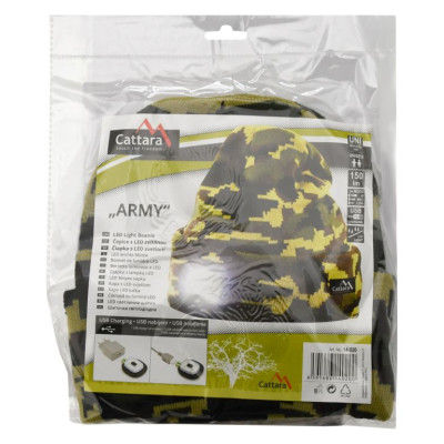 Cattara čiapka ARMY s LED svietidlom, USB nabíjanie
