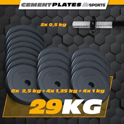 Sada nastaviteľných činkových závaží 30 kg , cement