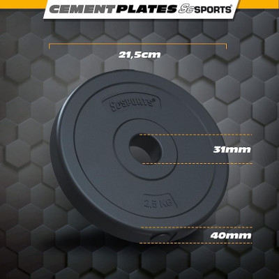 Sada nastaviteľných činkových závaží 30 kg , cement