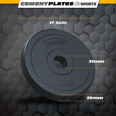 Sada nastaviteľných činkových závaží 30 kg , cement