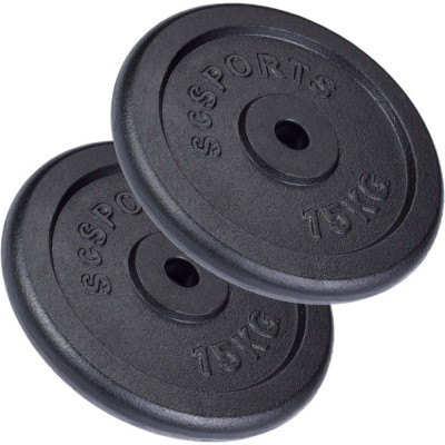 ScSPORTS Sada liatinových diskov 30 kg, 2x15 kg
