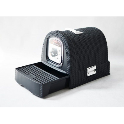 Toaleta pro kočky RATTAN - šedá CURVER