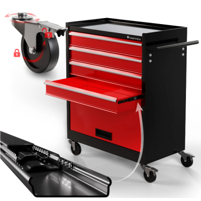 TIMBERTECH Vozík na kolieskach, 4 zásuvky s vložkami